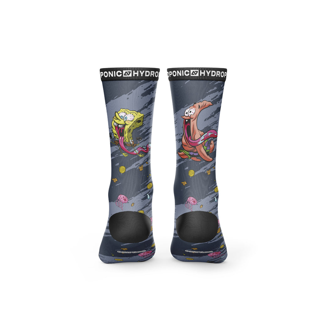 Șosete SpongeBob RUN Grey  Șosete Unisex Premium cu Imprimeu Oficial SpongeBob SquarePants