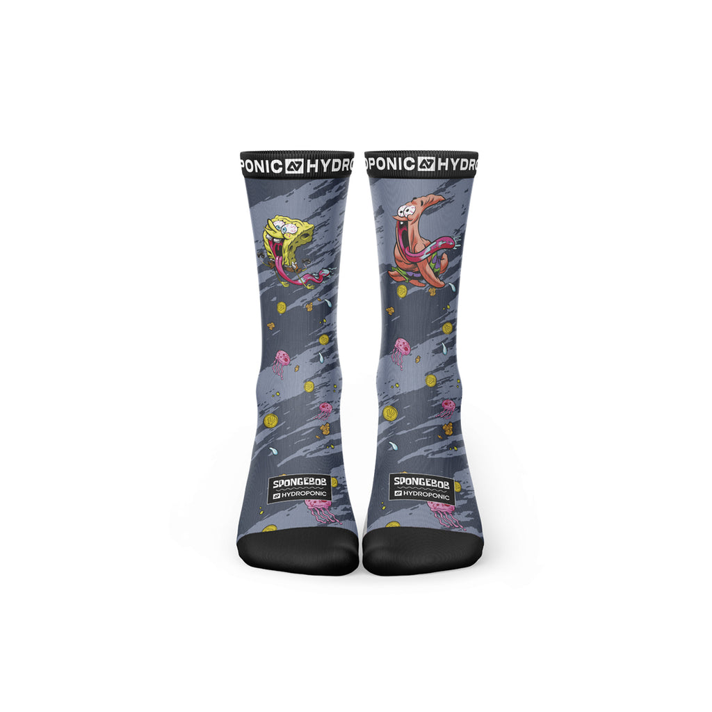 Șosete SpongeBob RUN Grey  Șosete Unisex Premium cu Imprimeu Oficial SpongeBob SquarePants