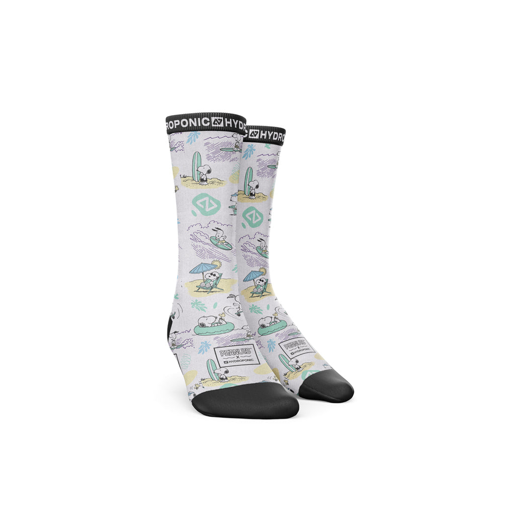 Șosete PEANUTS Beach White  Șosete unisex cu imprimeu oficial PEANUTS x Hydroponic