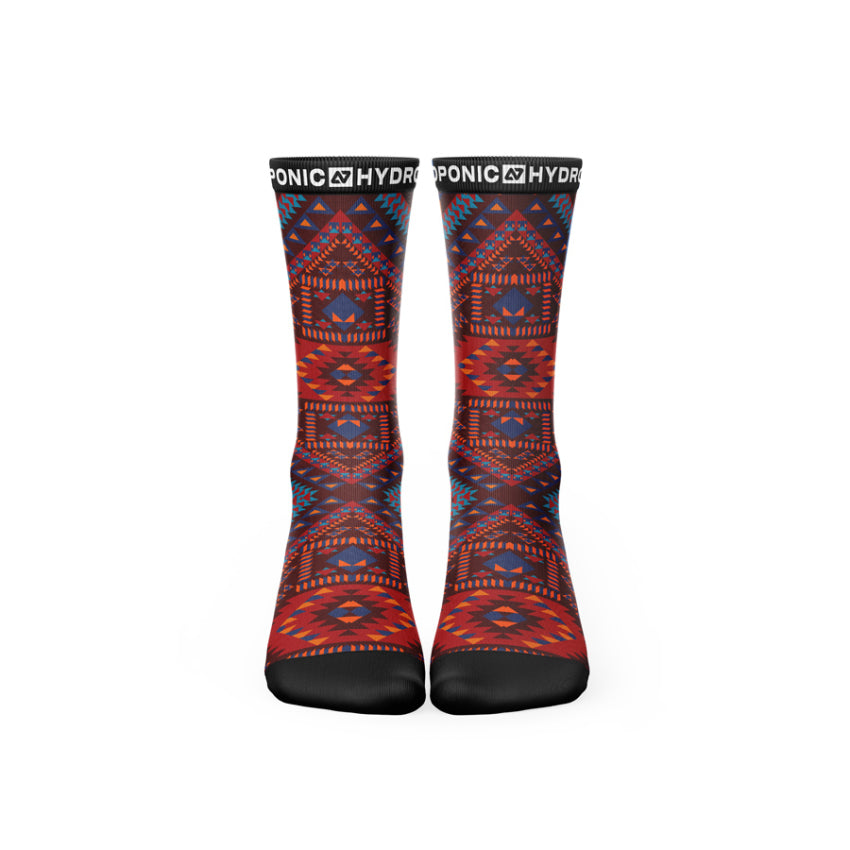 Șosete FLAGSHIP Navajo Burgundy – Șosete unisex cu imprimeu inspirat din motive etnice