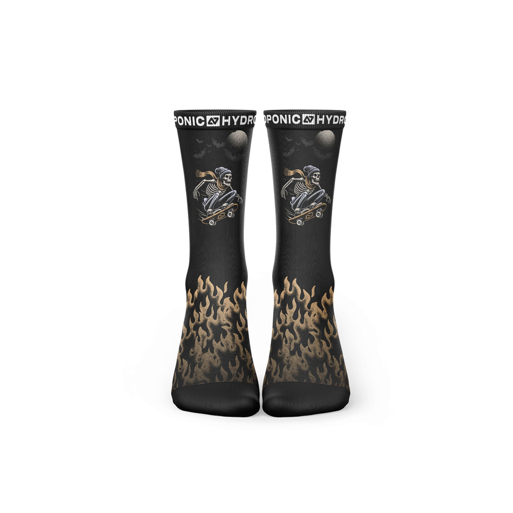 Șosete FLAGSHIP Black Skeleton Șosete unisex cu imprimeu Skeleton și confort premium