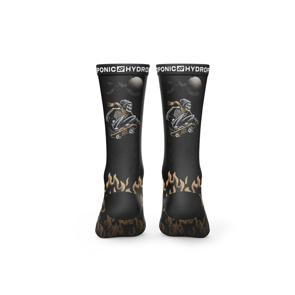 Șosete FLAGSHIP Black Skeleton Șosete unisex cu imprimeu Skeleton și confort premium