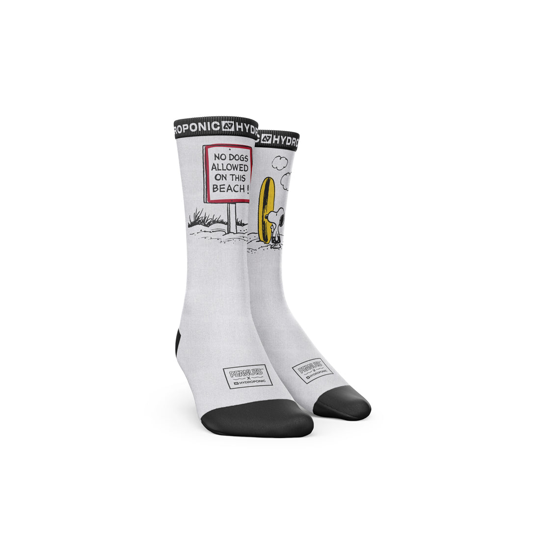 Șosete PEANUTS No Dogs White Șosete unisex cu imprimeu oficial PEANUTS x Hydroponic