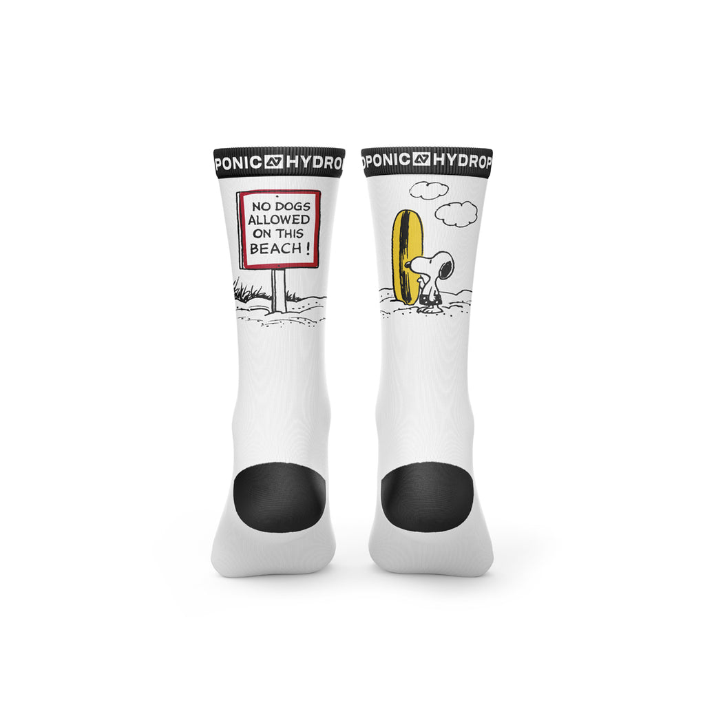 Șosete PEANUTS No Dogs White Șosete unisex cu imprimeu oficial PEANUTS x Hydroponic