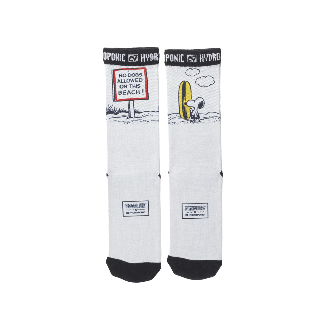 Șosete PEANUTS No Dogs White Șosete unisex cu imprimeu oficial PEANUTS x Hydroponic