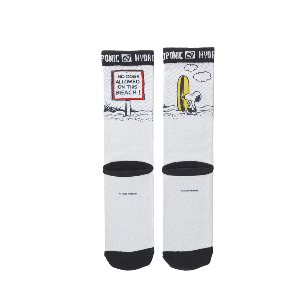 Șosete PEANUTS No Dogs White Șosete unisex cu imprimeu oficial PEANUTS x Hydroponic