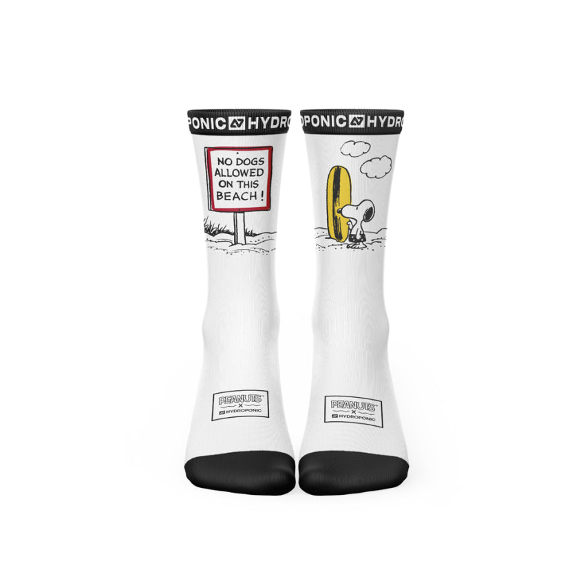 Șosete PEANUTS No Dogs White Șosete unisex cu imprimeu oficial PEANUTS x Hydroponic