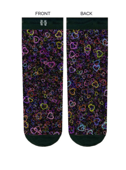 Șosete lungi damă fashion HYD Celebration CUORE MULTICOLOR – Design artistic cu inimă multicoloră