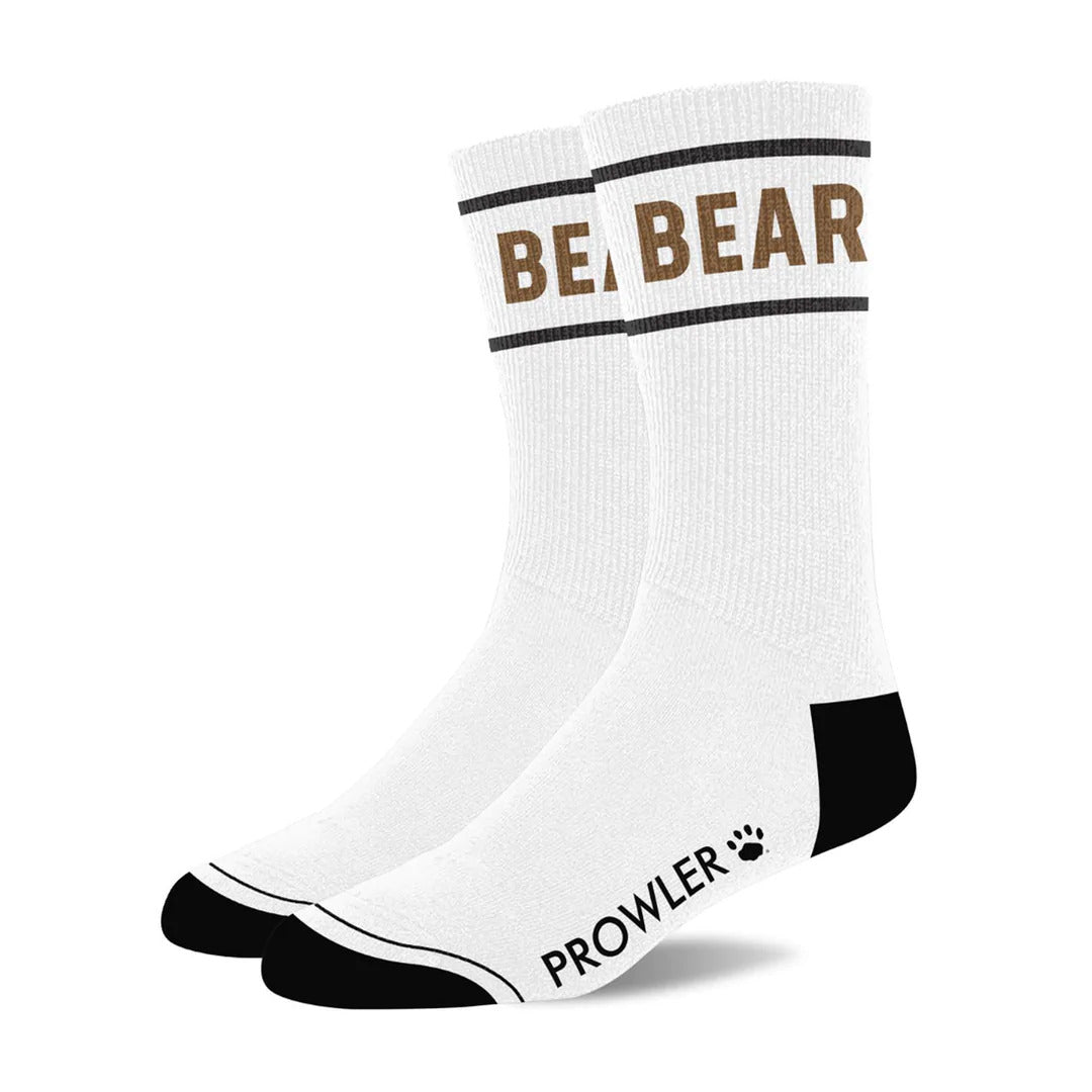 Șosete Prowler RED Bear Alb/Maro – Șosete din bumbac premium cu design original